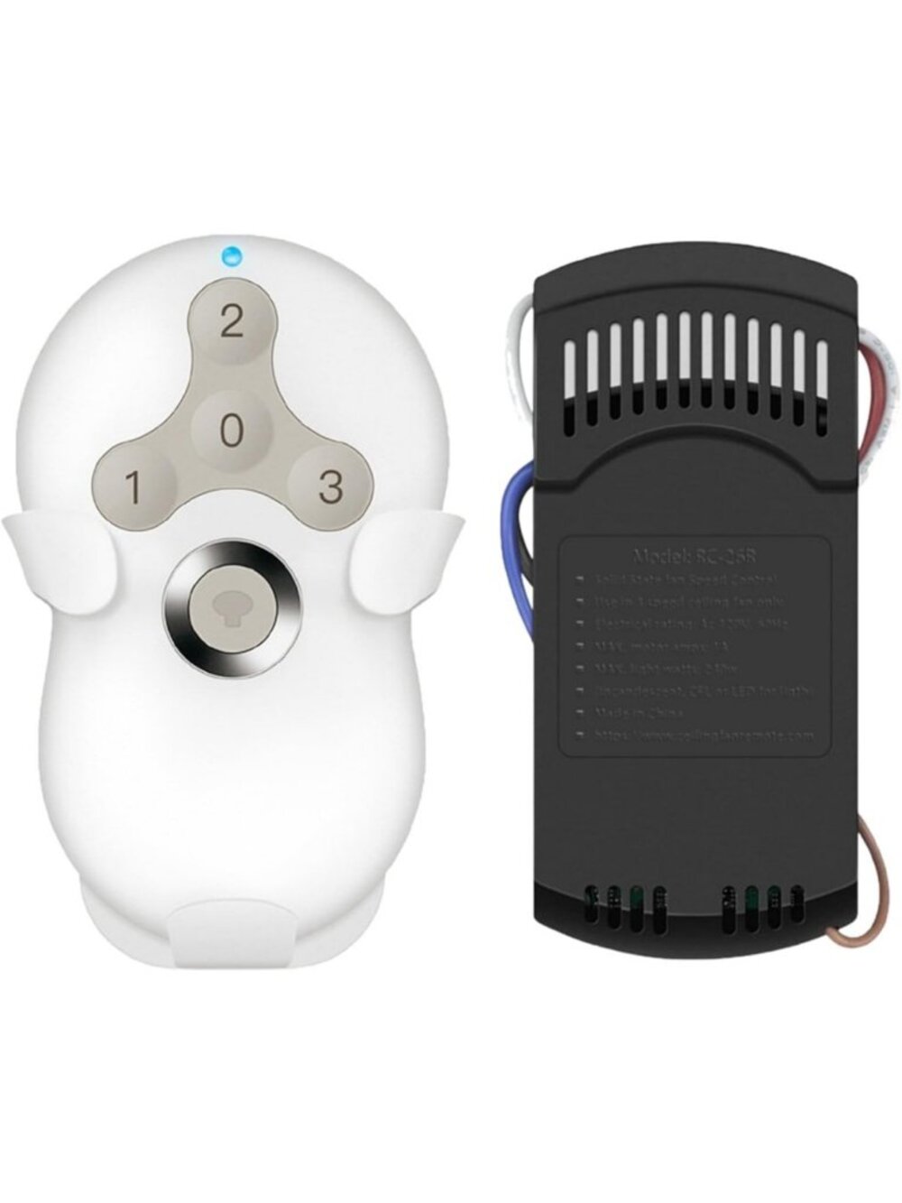 Universal Ceiling Fan Remote Control Kit with Wall Mount Holder - Easy Setup